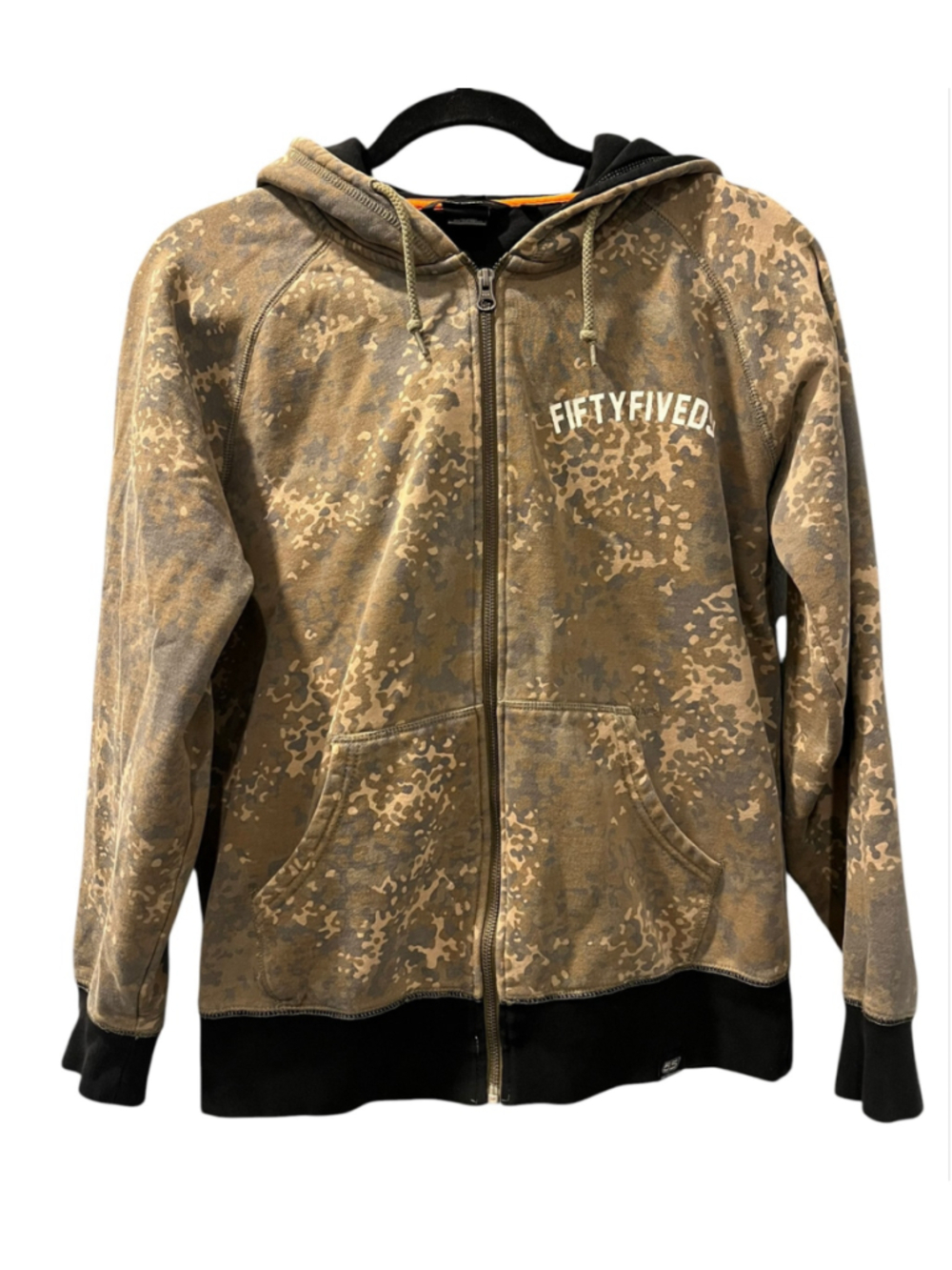 Vintage 55DSL Diesel Mens Camo Full Zip Hoodie Jacket Size S Y2K Fifty Five DSL